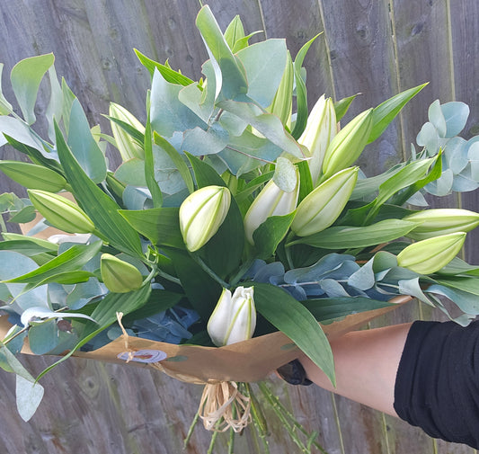 Lillies and Eucalyptus